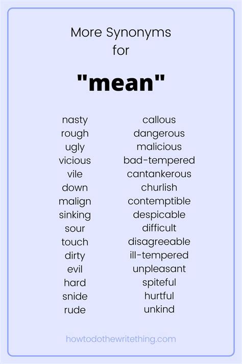 More Synonyms For Mean Writing Tips Writing Words Good