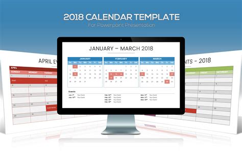 2018 Calendar Powerpoint Template Creative Powerpoint Templates