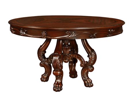 Benbrook Traditional Dark Cherry Wood Round Dining Table The Classy Home