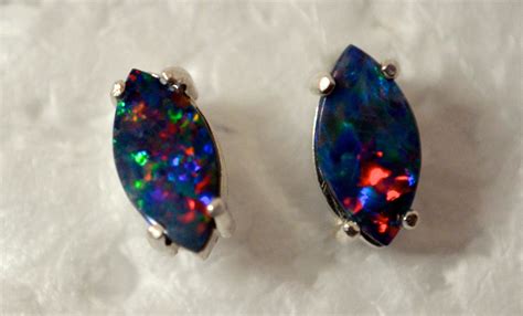 Australian Black Fire Opal Gemstone Studs To See More Gerstygems