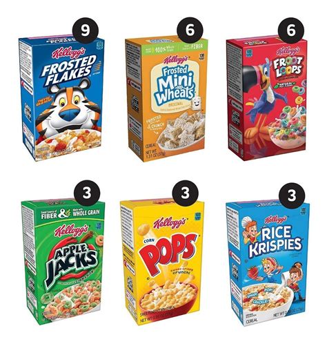 30 Cajas De Cereal Kellogs Variadas 1kg 6 Sabores Diferentes 29900
