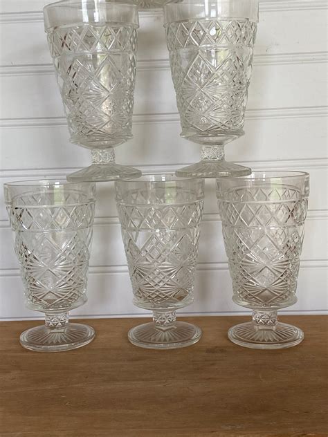 Set Of 6 Vintage Imperial Footed Juice Glasses Etsy