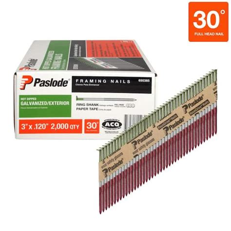 Paslode 3 In X 0120 Gauge 30 Degree Galvanized Ring Shank Paper Tape