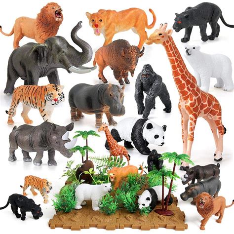 Buy Hinffinity Jungle Animals Figures Realistic Jumbo Wild Zoo Animals
