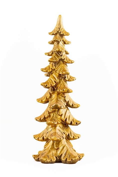 Glitter Tree Figurine In Gold Valletta Glass