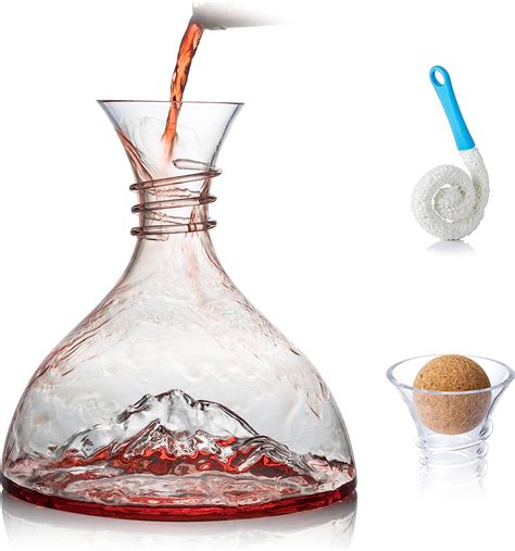 Youyah Wine Decanter Aerator With Stopper And Brushred Wine Carafeupgrade Iceberg