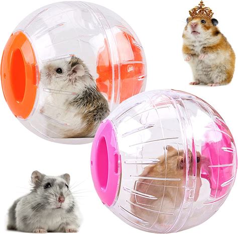 2 Pcs Hamster Toy Mouse Ball Golden Wire Bear Crystal Running Ball