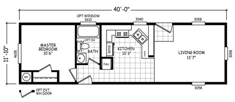 Two Bedroom 2 Bath Single Wide Mobile Home Floor Plans