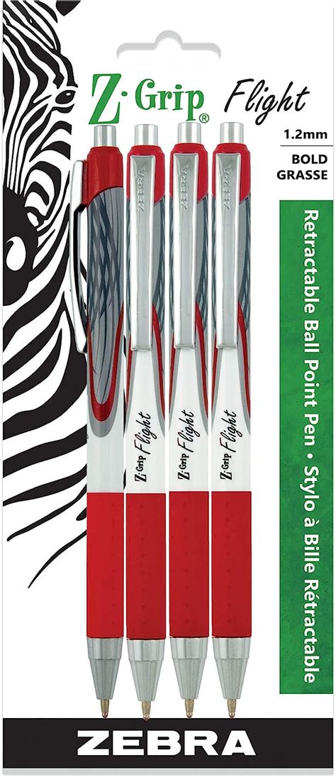 Zebra Pen Z Grip Flight Retractable Ballpoint Pen Bold Point 12mm