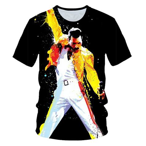 Freddie Mercury The Queen Band T Shirt Mens Hip Hop Rock Hipster T
