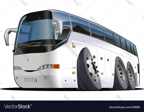 Cartoon Tourist Bus Royalty Free Vector Image Vectorstock
