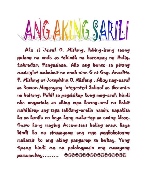 Ang Kwento Ng Aking Buhay Short Story Buhaypino
