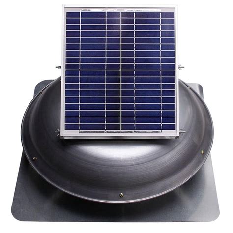 Maxx Air 433 Cfm Grey Solar Powered Roof Attic Vent With Dome Mounted