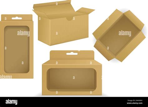 Paper Packing Box Set Of Cardboard Cartons Stock Vector Image And Art