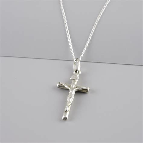 925 sterling silver crucifix pendant necklace etsy