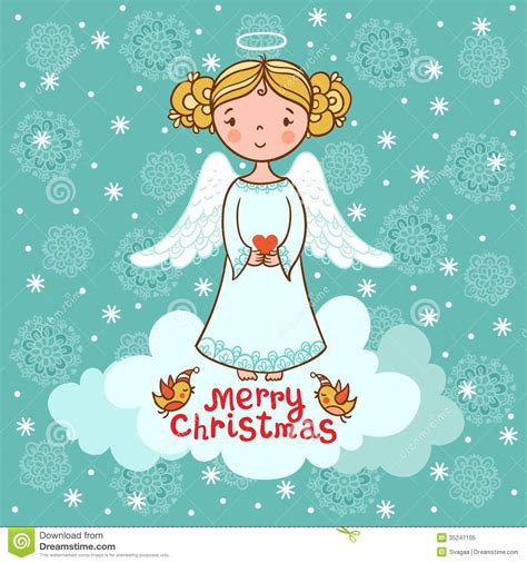 Greeting Card Christmas Card With Angel Royalty Free Stock Photo