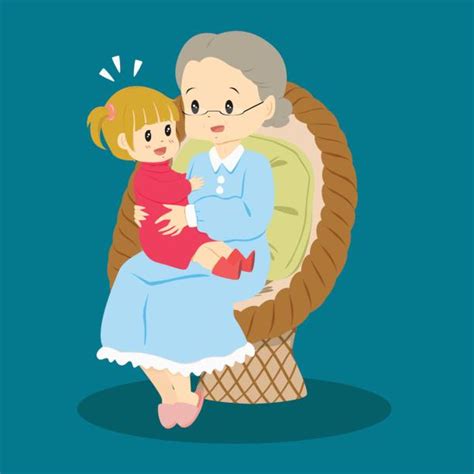 Best Grandmother And Granddaughter Illustrations Royalty Free Vector
