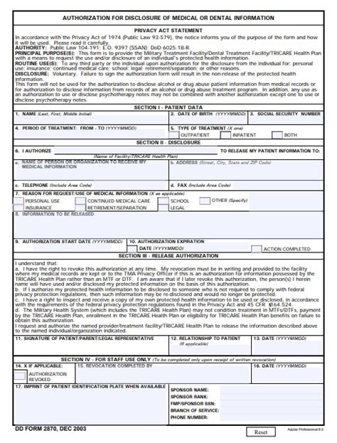 Download Dd 2870 Fillable Form