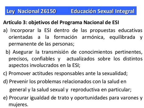 presentacion de la ley de educacion sexual integral