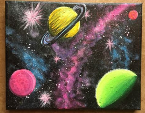 How To Paint A Galaxy Glow In The Dark Acrylic Painting Art N Glow