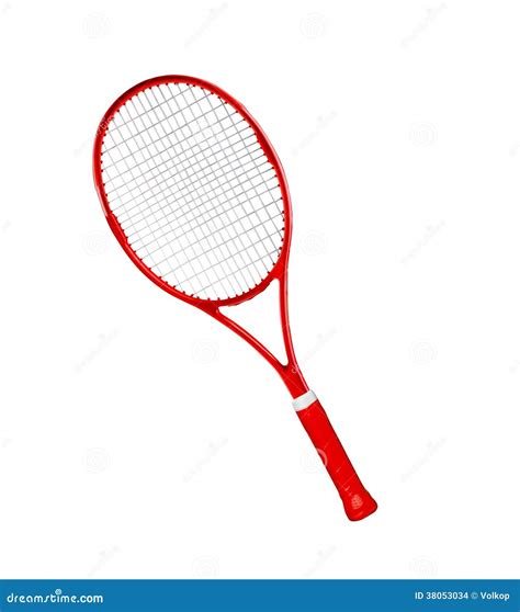 Red Tennis Racket Isolated White Stock Photo Image Of Tennis