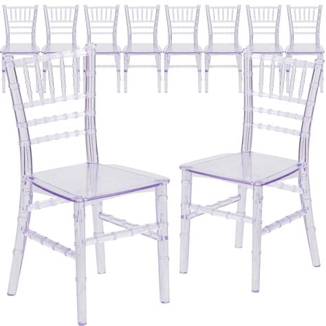 Lancaster Home Kids Chiavari Event Chairs Set Of 10 Side Chairs Clear