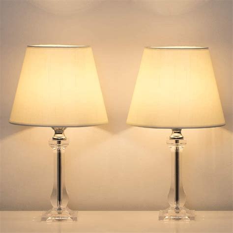 Bedside Table Lamps Modern Acrylic Nightstand Lamps Set Of 2 Small