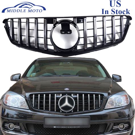 Gt Style Front Grille Chrome Grill For Mercedes Benz W204 C250 C300