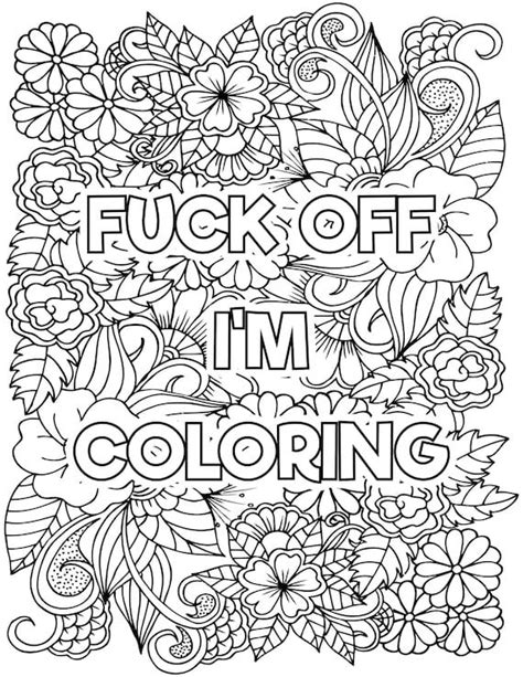 5 Adult Swear Words Coloring Book Pages Etsy Words Coloring Book Swear Word Coloring Book