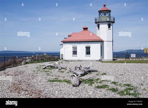 Alki Point Lighthouse South Of Alki Beach Seattle Washington State