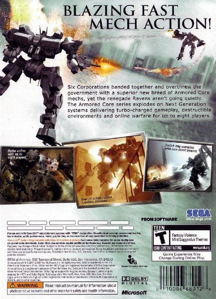 Armored Core 4 Xbox 360 Jandl Video Games New York City