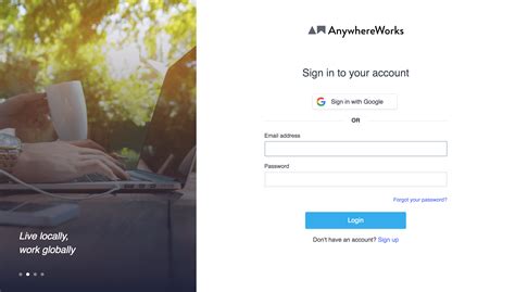 Creating New Anywhereworks Account Anywhereworks