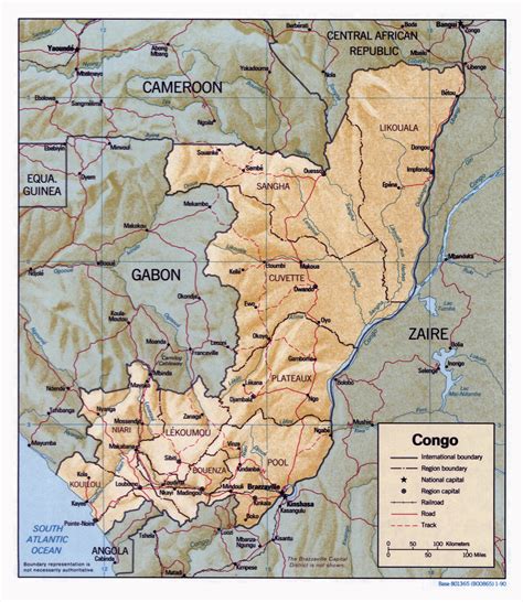 Grande Detallado Político Y Administrativo Mapa De Congo Con Relieve