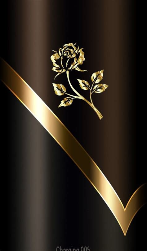Elegant Gold Rose Wallpaper By Artist Unknown Rose Wallpaper