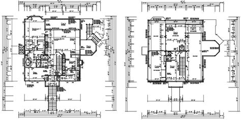 4500 Square Feet House Ground Floor And First Floor Plan Dwg File Cadbull