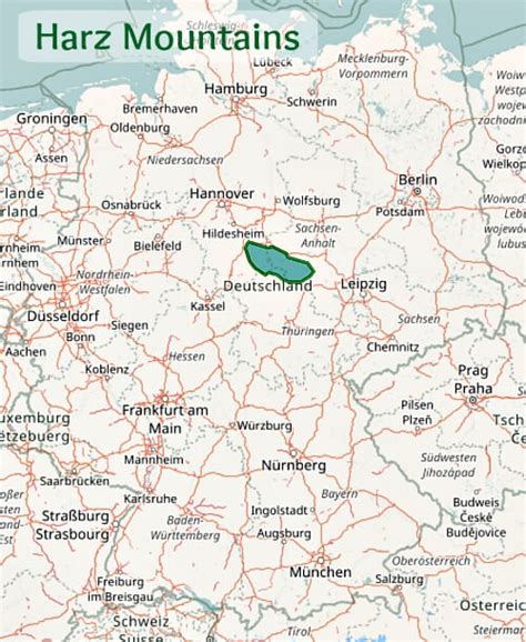 Der harz ist das höchste gebirge in norddeutschland. Harz Karte Landkarte - Harz Sehenswürdigkeiten Karte ...