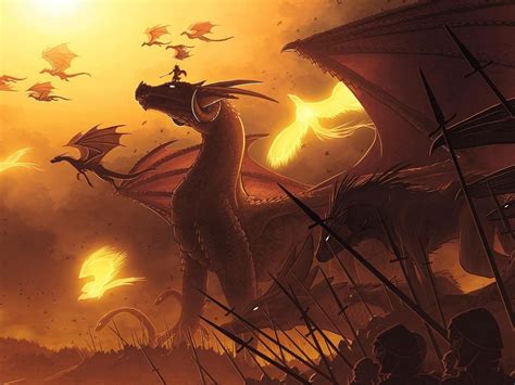 Download Wallpaper 1400x1050 Dragons Flying People Spears Standard 4