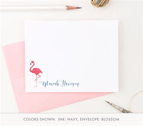 Flamingo Stationery Custom Stationery Personalized Etsy