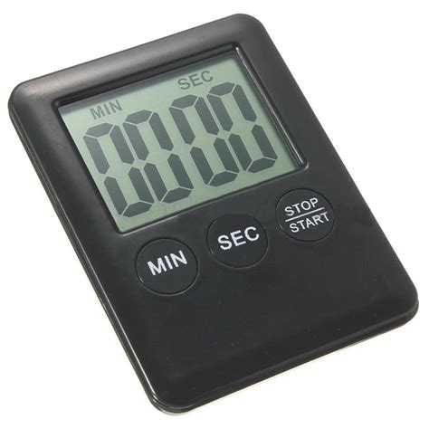 Black Lcd Countdown Count Up Alarm Clock Digital Kitchen Timer
