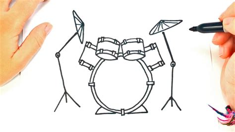 How To Draw A Drums Drums Easy Draw Tutorial YouTube