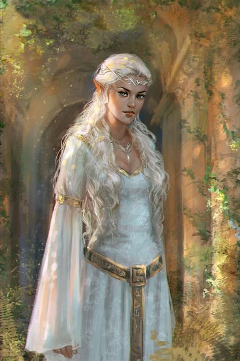 Galadriel Lord Of The Rings Middle Earth Elf Elf Queen White Hair