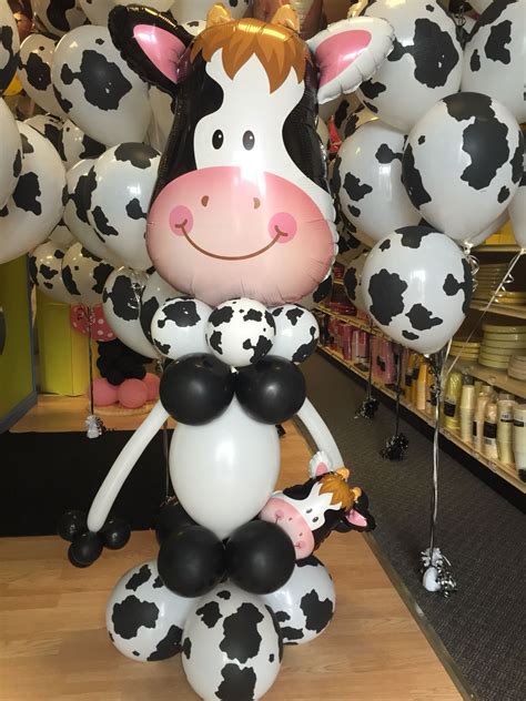 Farm Party Helium Balloon Cow Balloon 30 Jumbo Mylar Shaped Cow Balloon