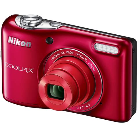 nikon coolpix l32 digital camera red 26482 bandh photo video