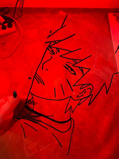 Naruto Uzumaki Anime Glass Paint Template For Coloring Etsy