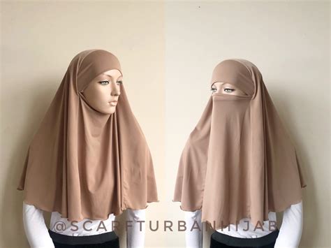 Beige Transformer Hijab Niqab Nude Niqab Traditional Hijab Etsy