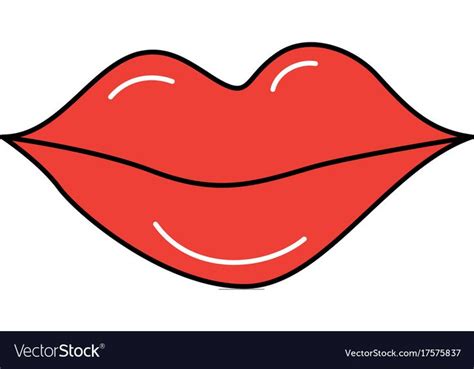 Red Lips Of Woman Makeup Lipstick Cartoon Vector Image On Vectorstock