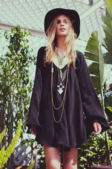 Pin By Hocus Pocus I Cant Focus😈 On Bohemianhippie Goth Black Boho Dress Fashion Boho Fashion