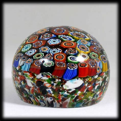 Italian Murano Millefiori Glass Paperweight Frit Art Glass Vintage From Catisfaction On Ruby Lane