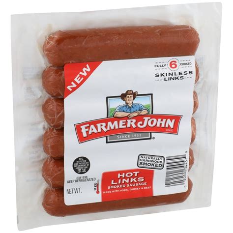 Farmer John Hot Links Smoked Sausage 6 Ct 14 Oz Shipt