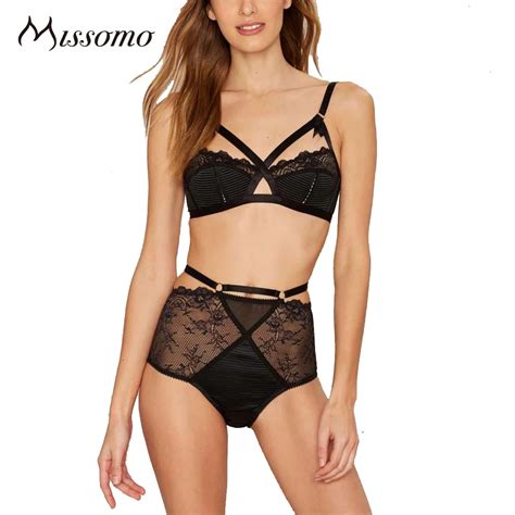 Missomo 2017 New Fashion Women Black Sexy Push Up Lace Wireless Bralettes Trim Nets Underwear